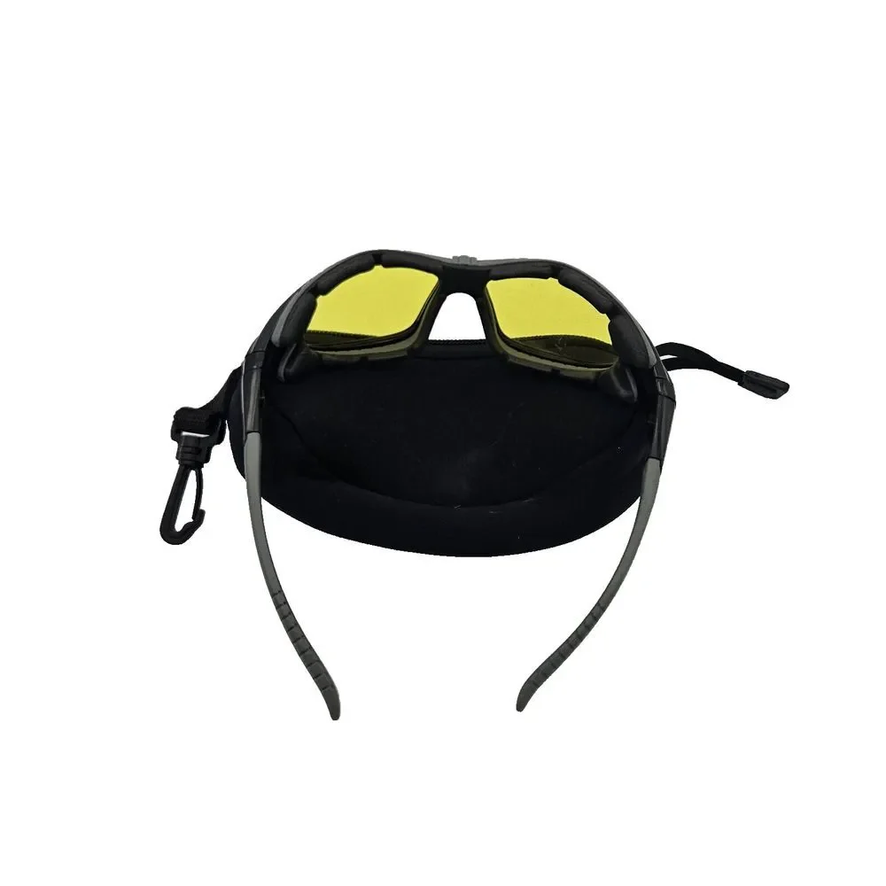 UNBRANDED Safety Glasses Foam Padded Black Frame Amber Anti-Fog Lens‎